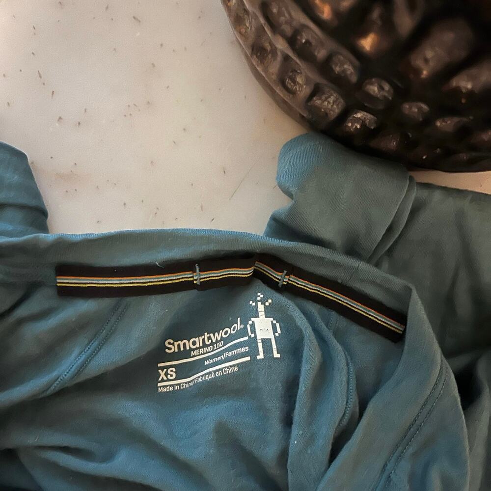 Smartwool Women's Long Sleeve Base Layer Top Teal Blue Green XS - Picture 5 of 5
